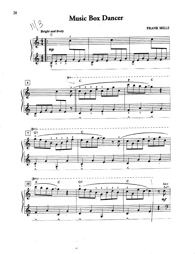 Music Box Dancer Sheet Music PDF