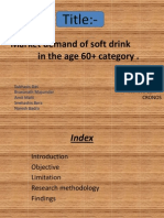Title:-: Market Demand of Soft Drink in The Age 60+ Category