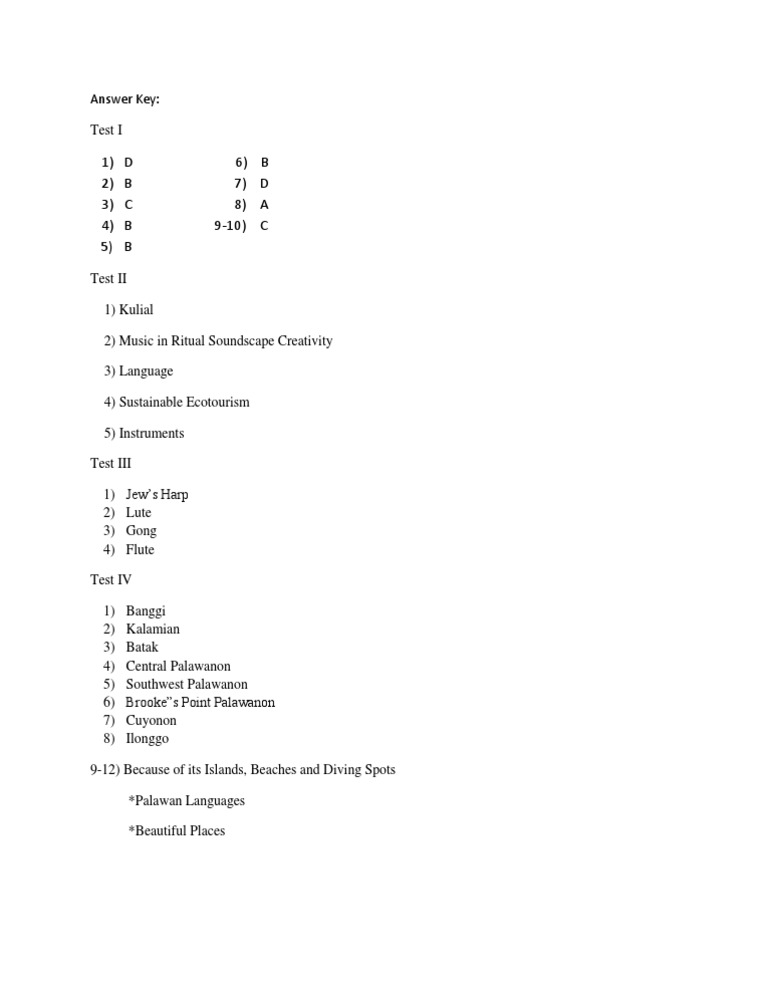Answer Key | PDF