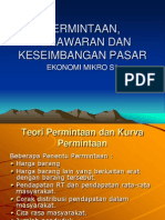 Permintaan, Penawaran Dan Keseimbangan Pasar