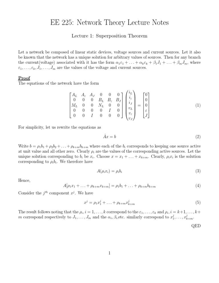 Network Theory: Superposition Theorem | PDF