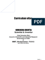 Bio-data of S.Khuntia, Scientist (Ex-Chief Scientist of CSIR, Govt of India) - Dec 2012