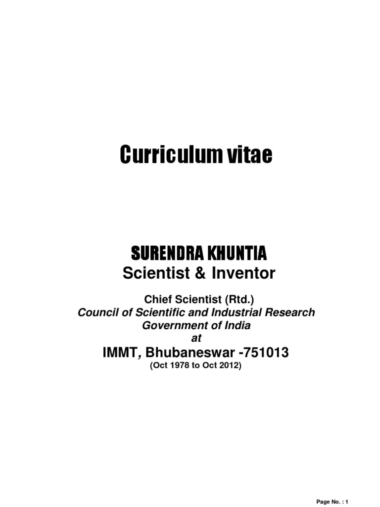 Biodata of S.Khuntia, Scientist - Dec 2012 | PDF | Coal | Furnace