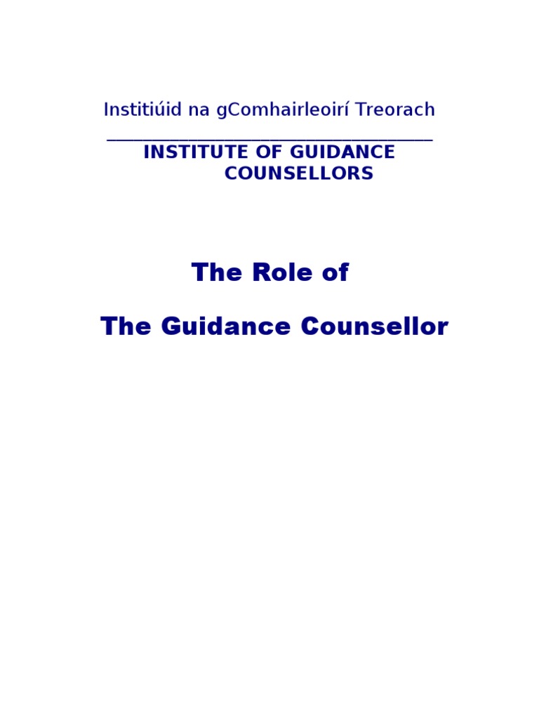 The Role of The Guidance Counsellor Docaug 07 | PDF | School Counselor ...