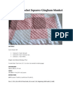 Diagonal Crochet Squares Gingham Blanket PDF