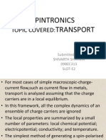 Spintronics Transport: Topic Covered