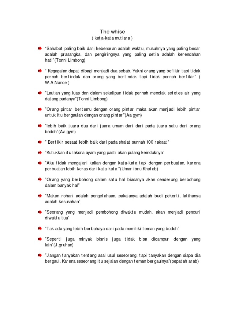 Kata Kata Mutiara Dan Motivasi Kata Kata Mutiara Dan Motivasi