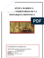 La Música Barroca en Los Territorios de La Monarquía Hipánica