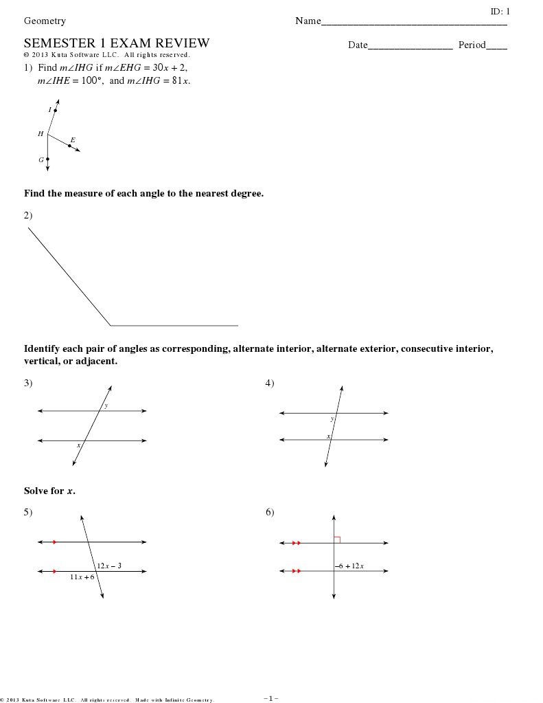 semester 1 exam review Triangle Euclidean Geometry