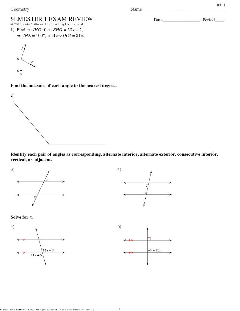 semester 1 exam review | Triangle | Euclidean Geometry