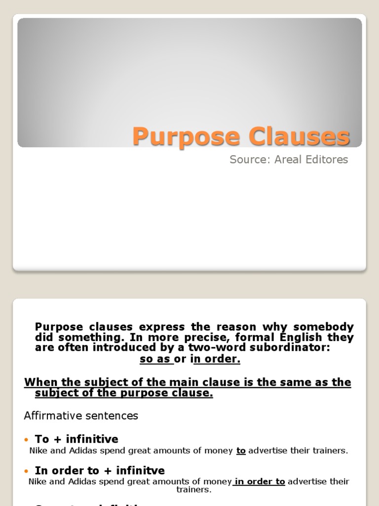 Purpose Clauses PDF