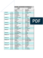 2013 Boy'S Indoor Lacrosse Schedule: Home Visitor January 8