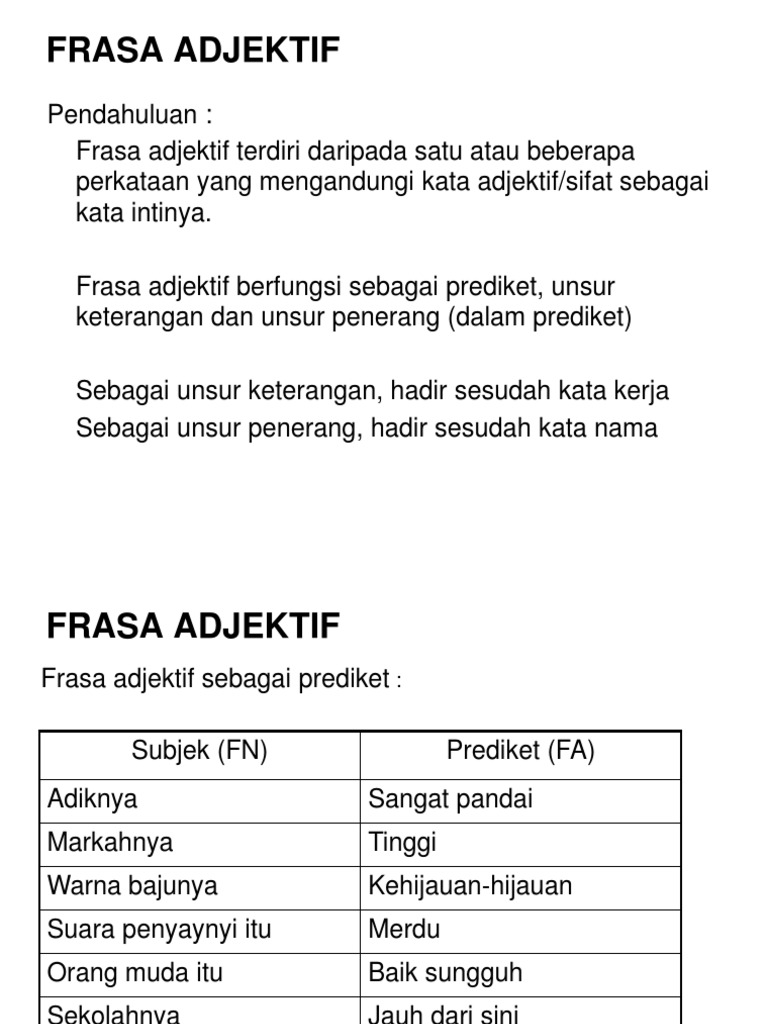 Frasa Adjektif Pdf