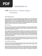 Introduction To Assembly Language