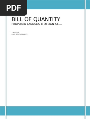 Bill of quantities