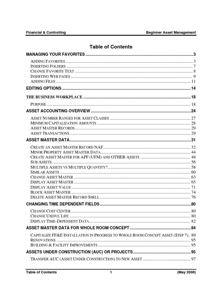 Asset Management Manual | PDF