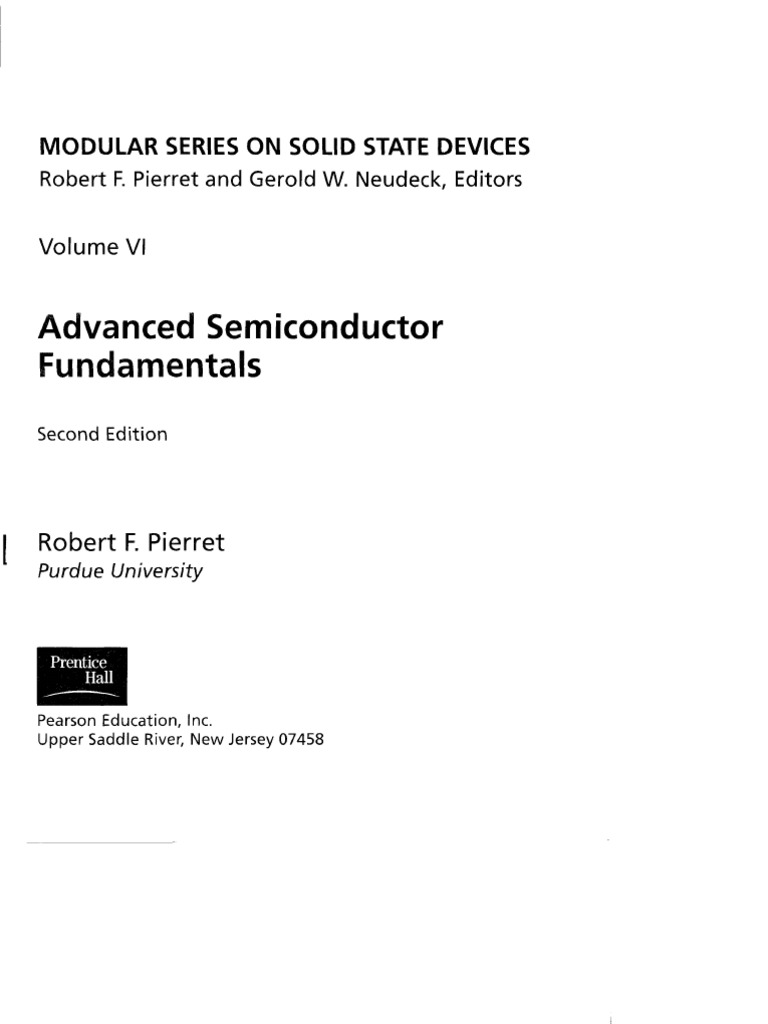 Advanced-semiconductor_fundamentals-Robert_Pierret. Advanced Semiconductor  Fundamentals Pierret Solutions Manual - Semiconductor Device ...