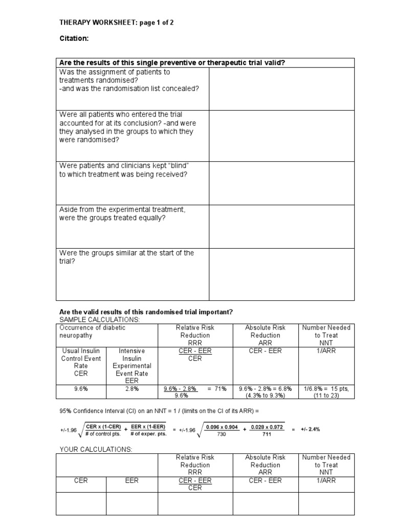CER and EER Calculation Guide | PDF | Medical Specialties | Health Care