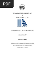 Download Internship Report on Nishat Mills 2012 by Irfan Chaudhary SN119268402 doc pdf