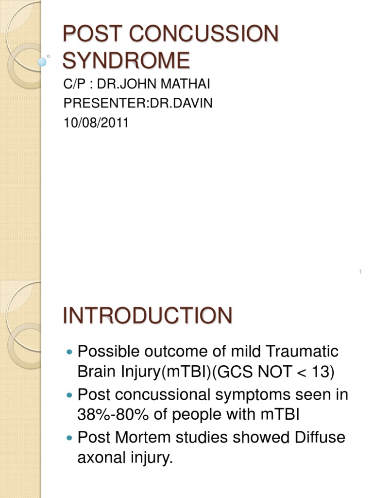 post concussion syndrome Concussion Traumatic Brain Injury