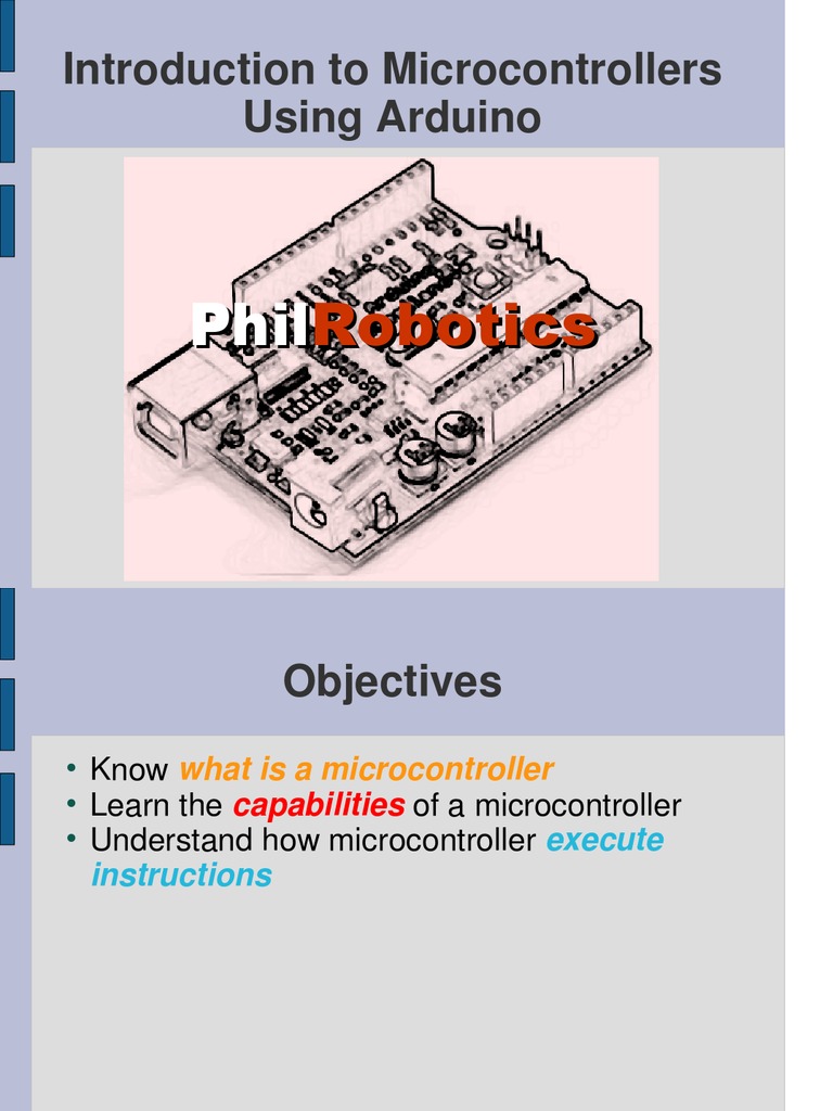 Introduction To Microcontrollers Using Arduino | PDF | Microcontroller ...