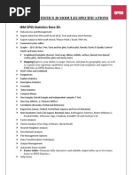 SPSS Statistics 20 Modules Specifications