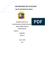 Identificación de cationes Ag+, Pb+ y Hg+ en muestra problema