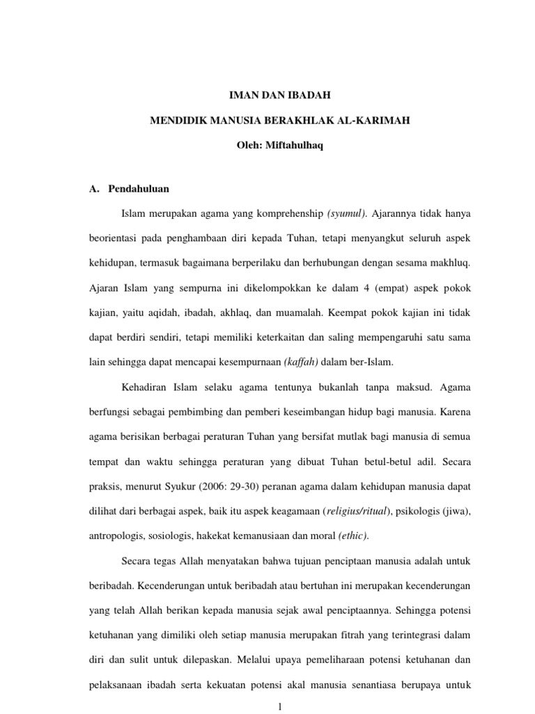 Iman Ibadah Dan Akhlak Pdf
