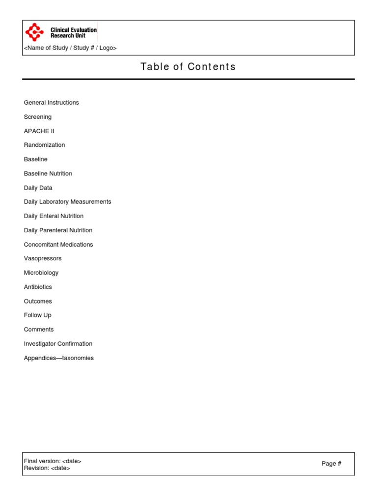 CRF Template | PDF | Intensive Care Unit | Diabetes Mellitus