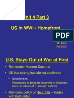US in WWI (Europe and Homefront)