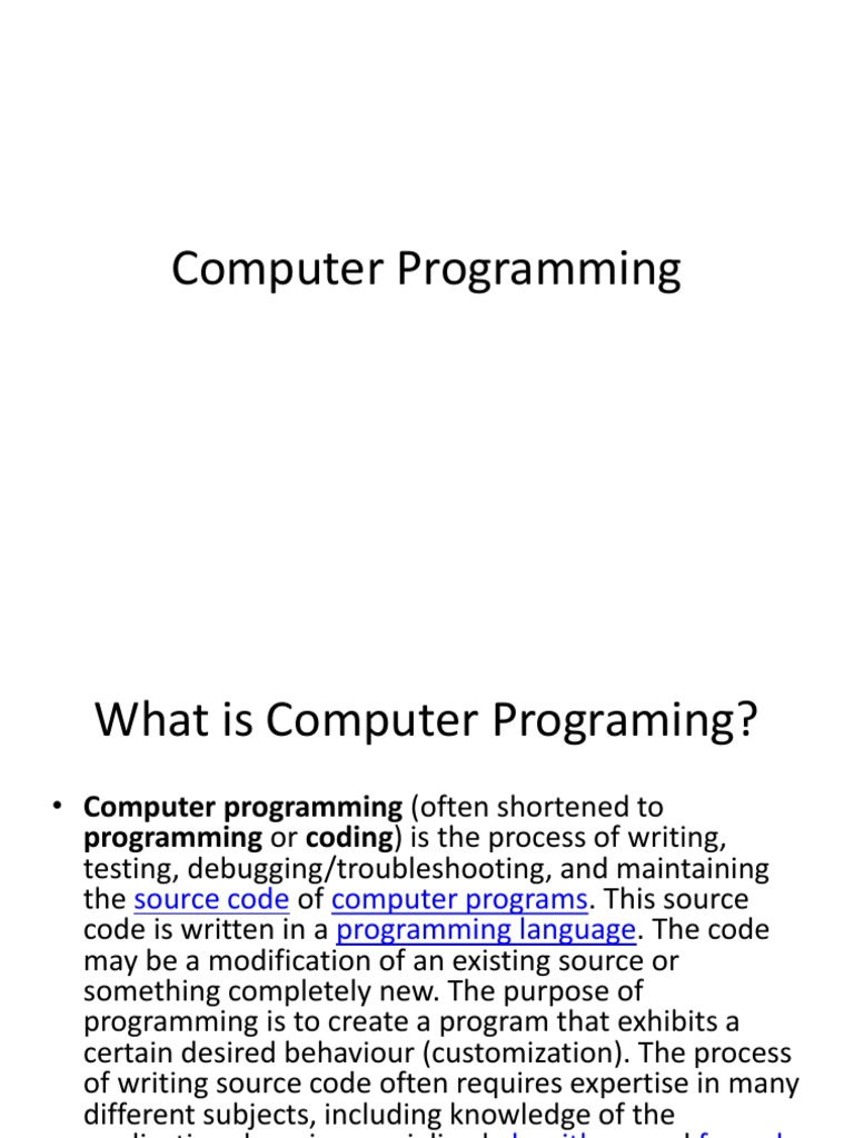 History of Computer Programming | PDF | Computer Programming | Computer ...