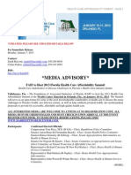 Media Advisory : FAIF To Host 2013 Florida Health Care Affordability Summit