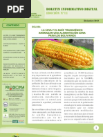 LA SOYA Y EL MAÍZ TRANSGENICO AMENAZAN UNA ALIMENTACION SANA PARA LOS BOLIVIANOS...