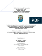 Impacto Económico de La de Inversión Del Sector Eléctrico para El Desarrollo Del Proyecto de Ley de Zona Libre de Paraguaná