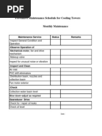 Cooling Tower Maintenance Checklist | PDF | Bearing (Mechanical) | Belt ...