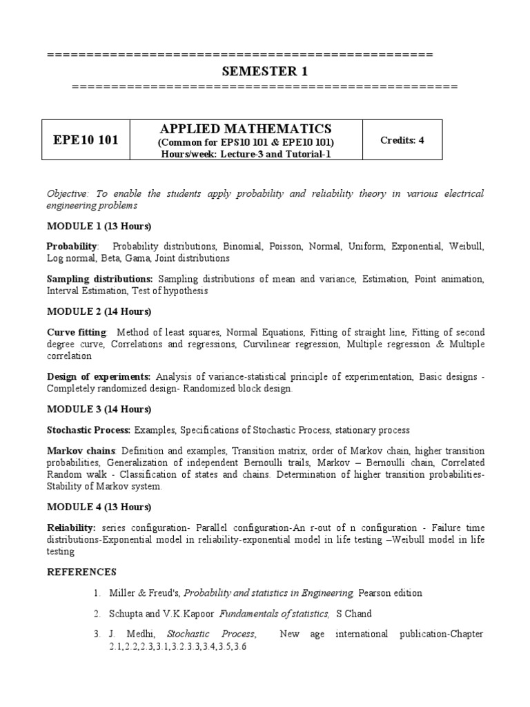 Mtech Sylabus - First Semester | PDF