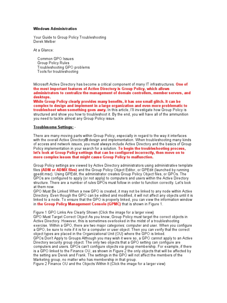 Active Directory Group Policy | PDF