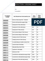 Logging Sheet