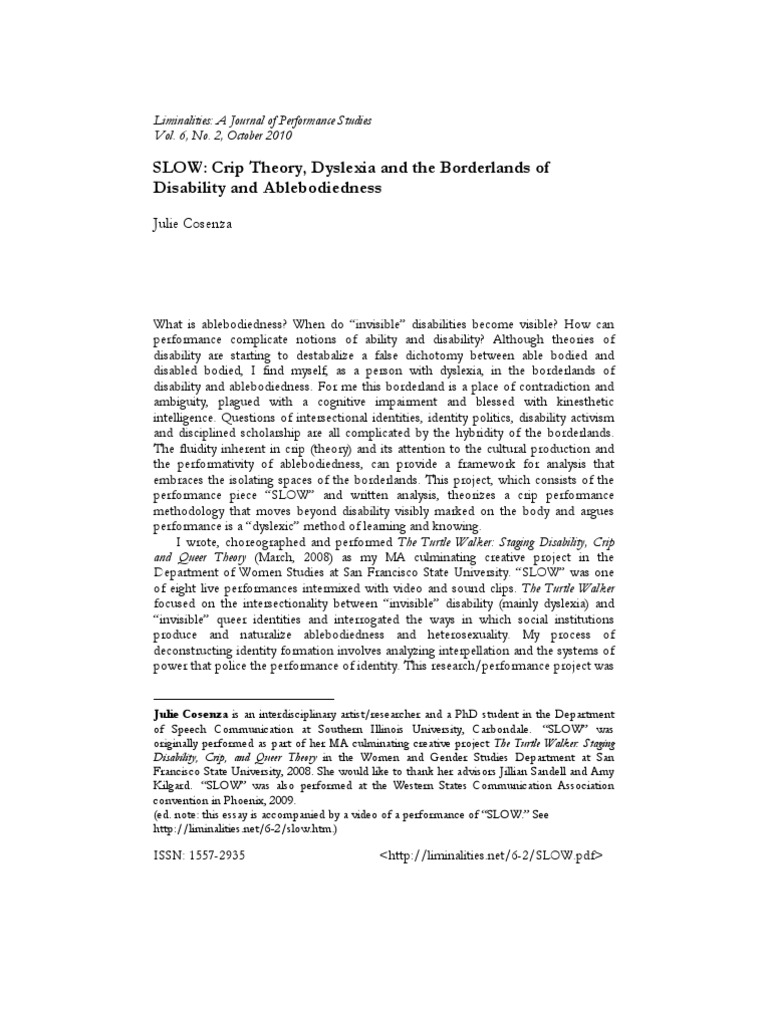 Crip Theory PDF Queer Theory LGBTQIA+ Studies