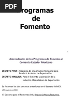 Programas de fomento al comercio exterior