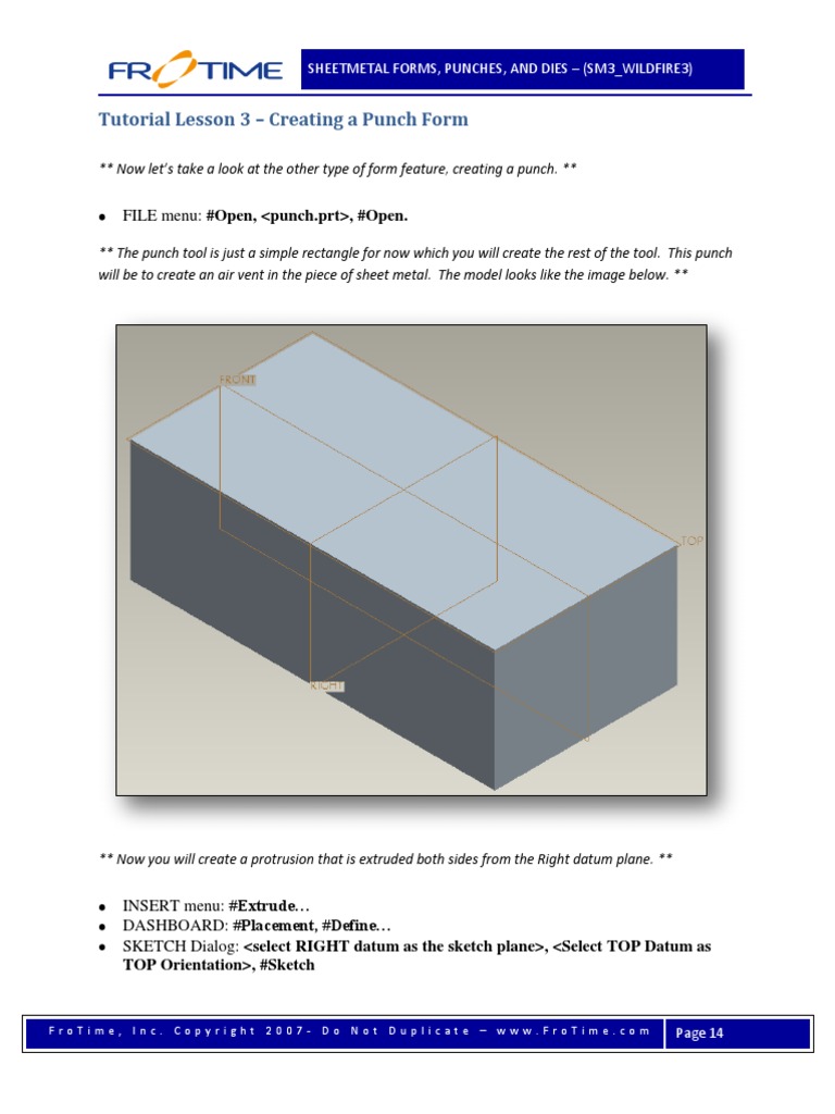 Punch Form Creation in Sheet Metal | PDF