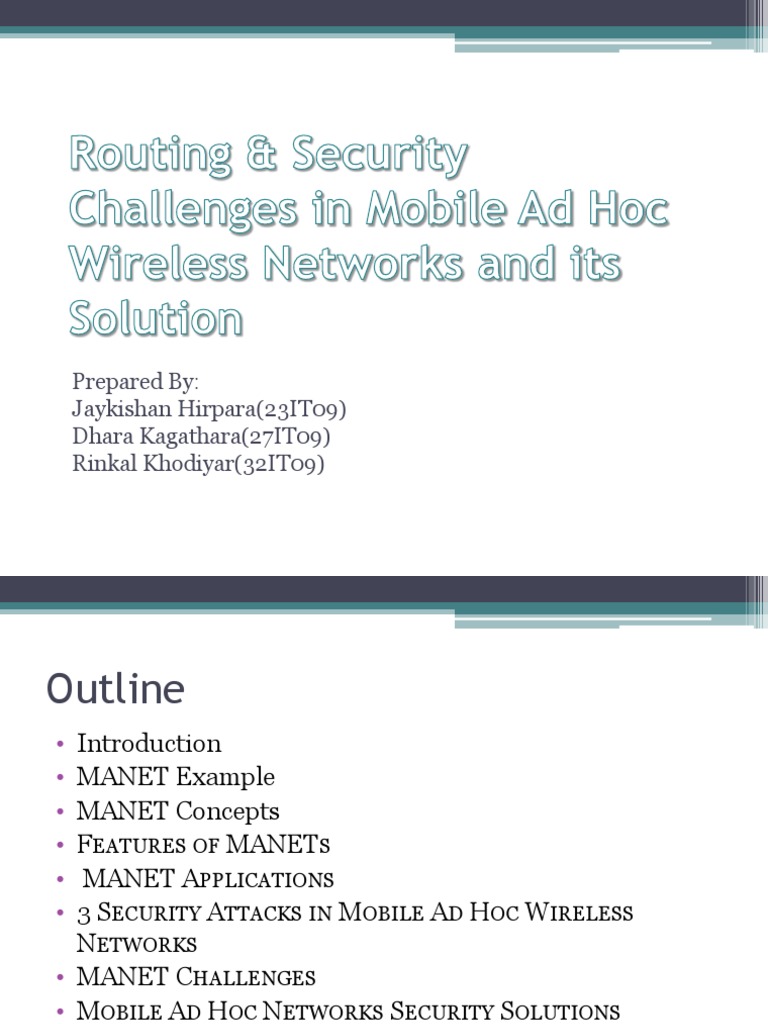 Routing & Security Challenges in Mobile Ad Hoc | PDF