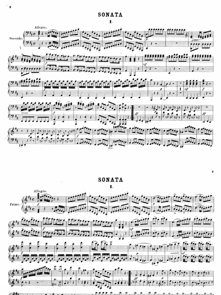 Mozart 4 hands D major Sonata