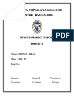 Kendriya Vidyalaya M.E.G and Centre Bangalore: Physics Project Report