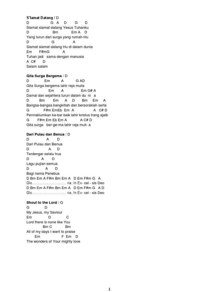 Chord Lagu Natal Chord Lagu Natal