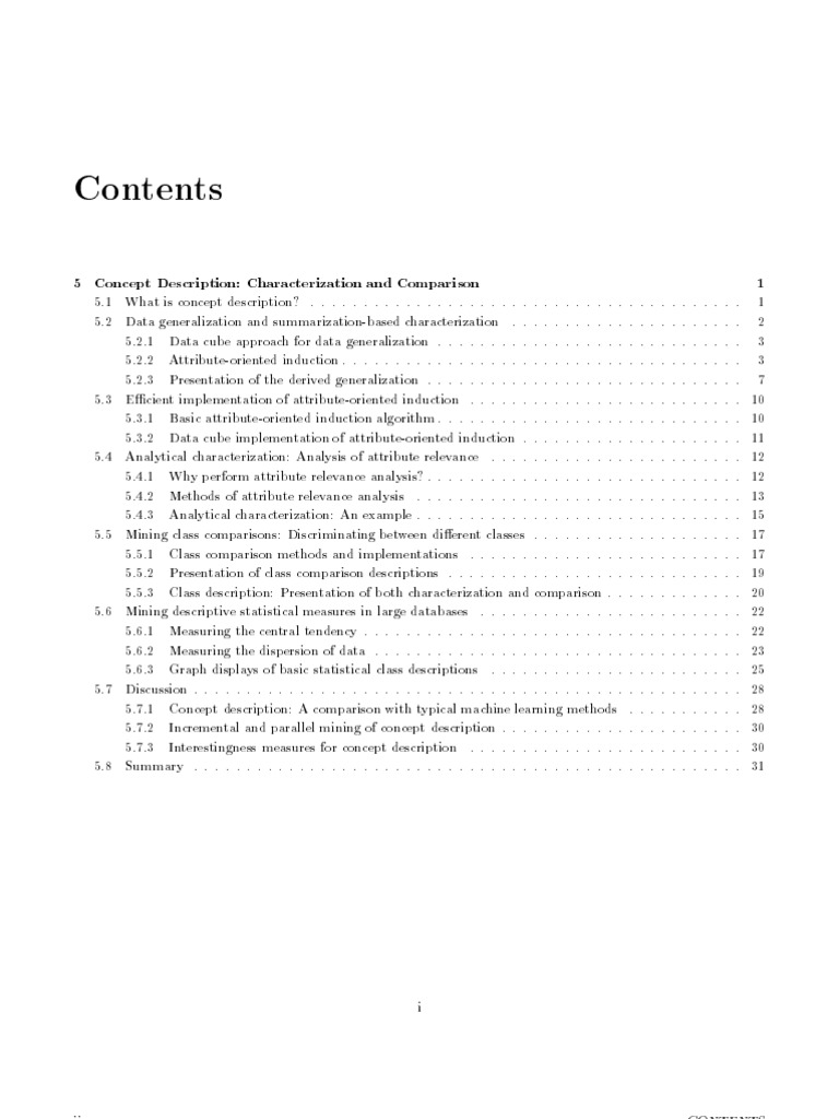 5 Concept Description: Characterization and Comparison 1 | PDF