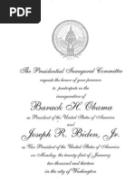 Inaugural Committee Fundraising Letter