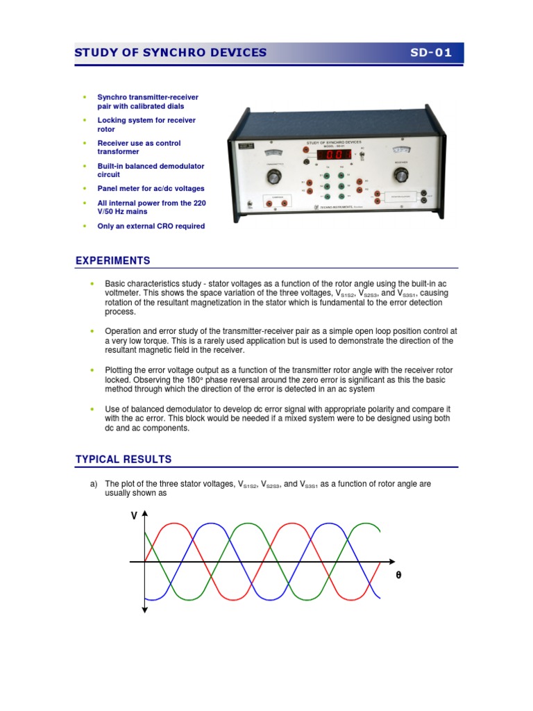 Synchro Transmitter-Receiver Study | PDF | Computers | Technology ...