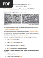 Avaliacão Adjetivo e locução adjetiva
