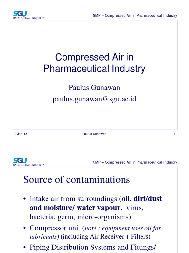 Compressed Air in Pharmaceutical Industry Humidity Filtration